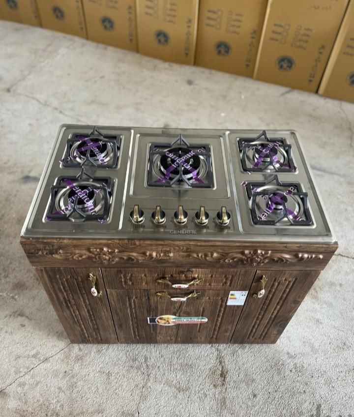 اجاق گاز صحفه استیل چوبی