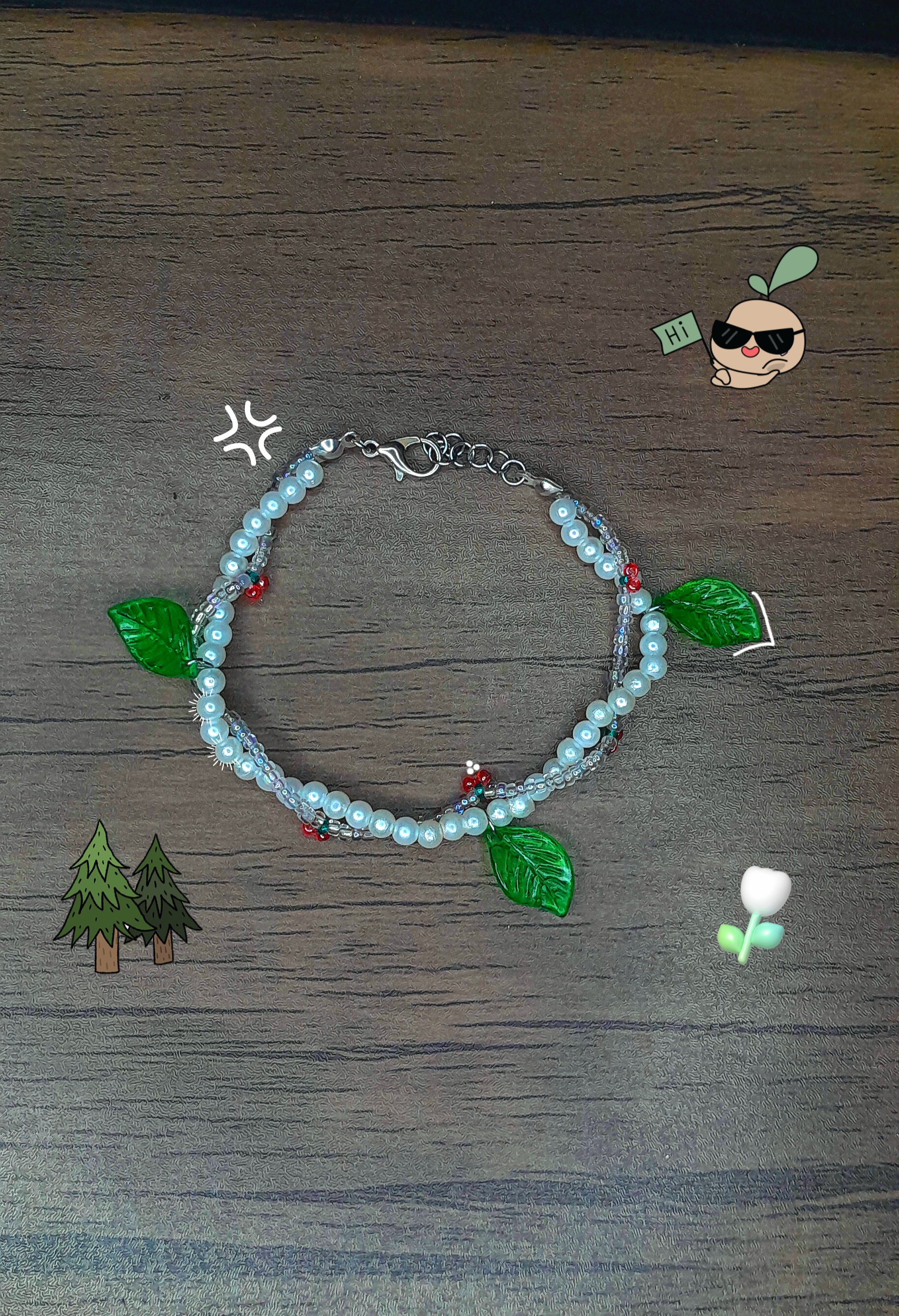 دستبند دو لاین آلبالو 🍒