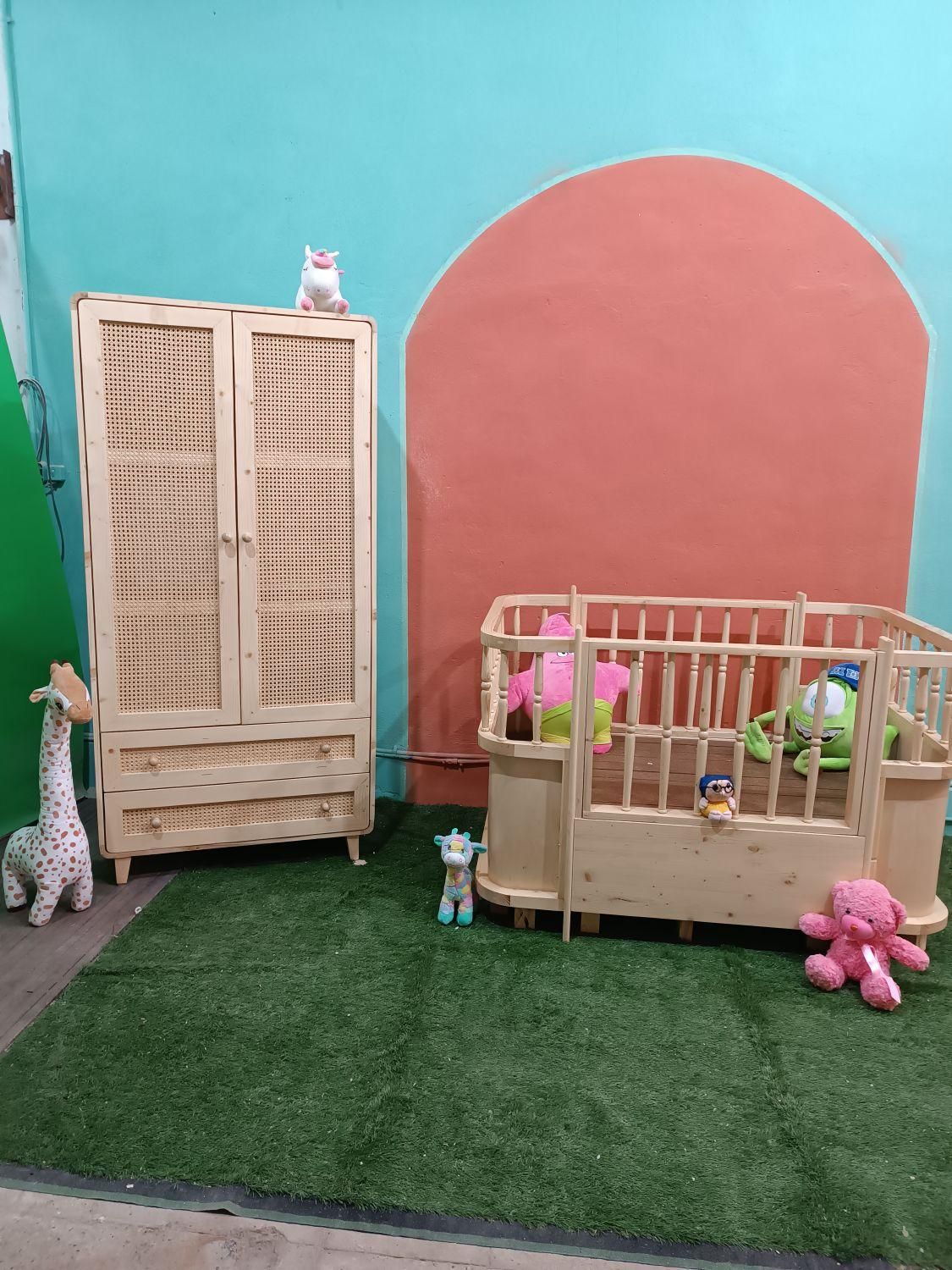 سرویس خواب نوزاد و نوجوان تمام چوب روسی