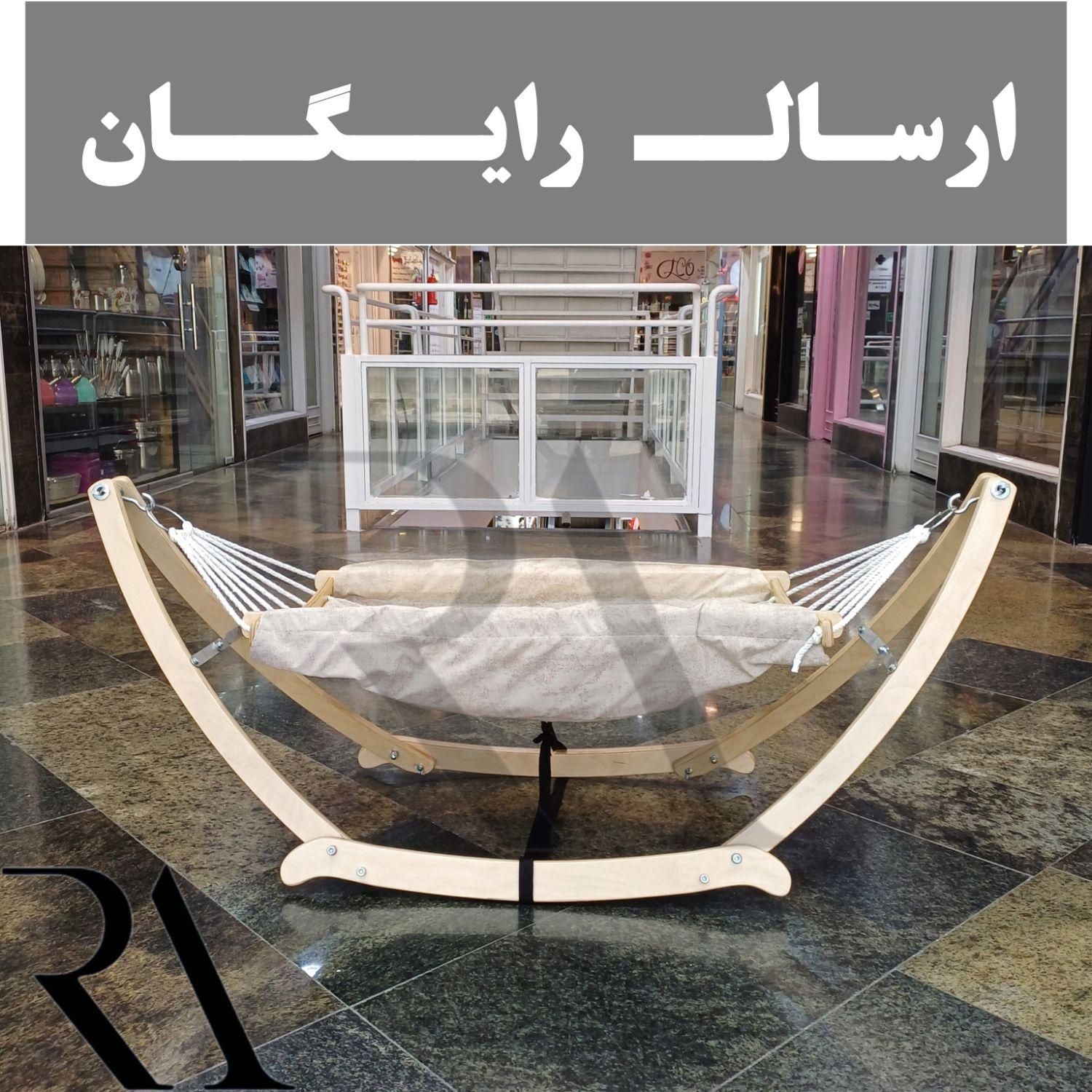 گهواره ننو سنتیبانوج تاشو نوزاد چوب ۱۸ میل ۱۶طناب