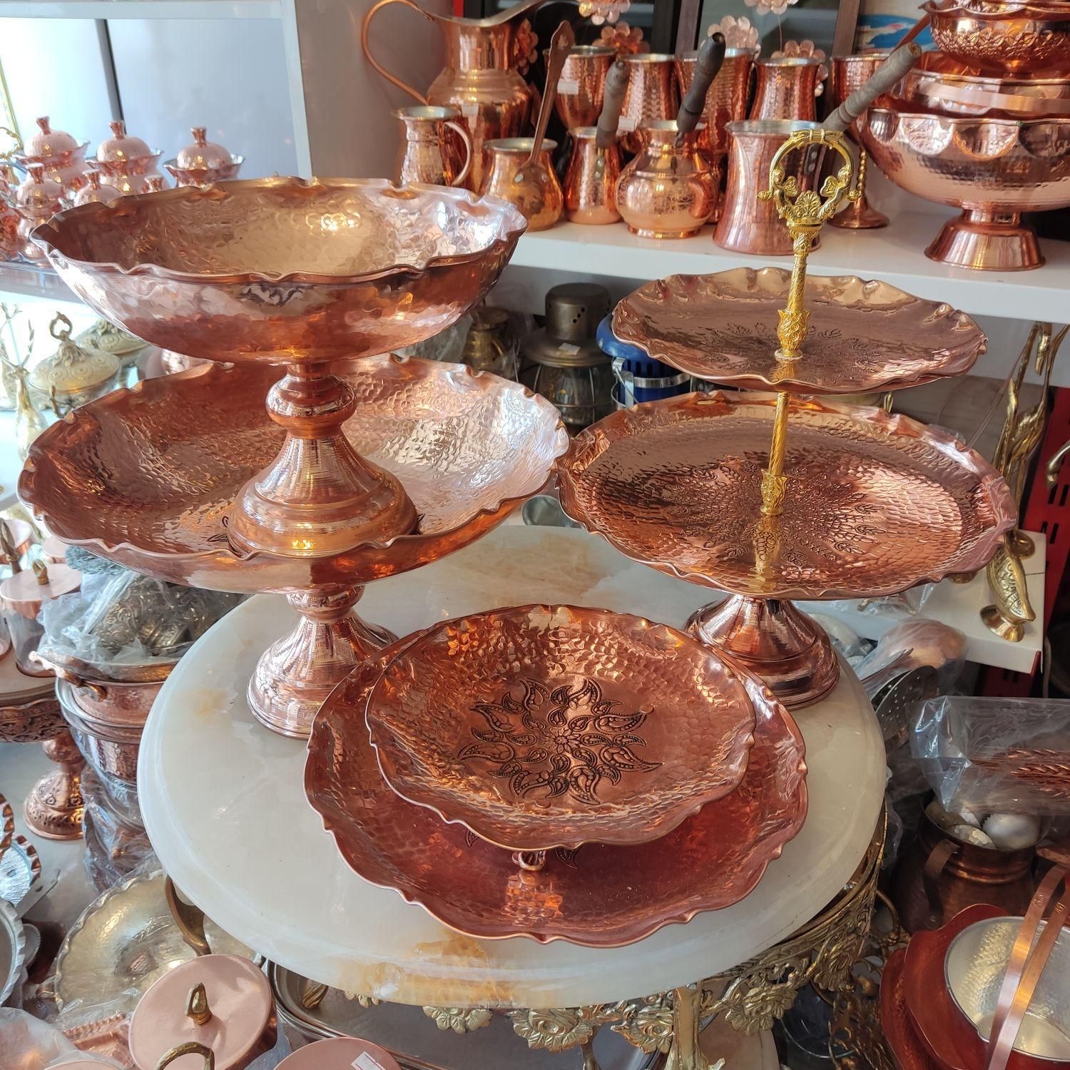 سرویس مسی یزدی/ دست ساز/آجیل/تولیدی کویر مس