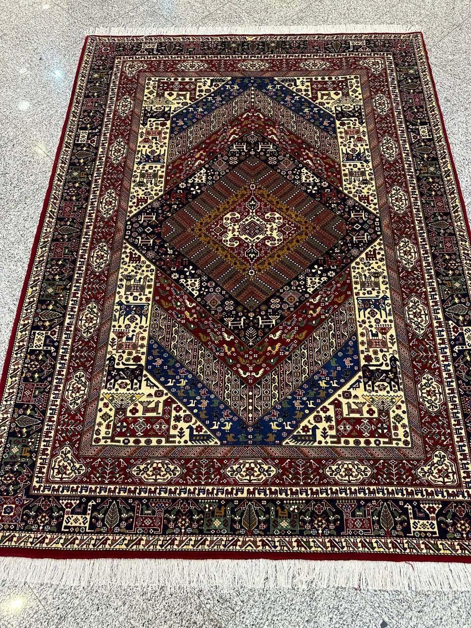 فرش دستبافت 2x3 گل ابریشم قشقایی/اقساطی