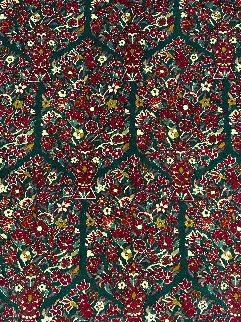 فرش دستباف نقش هزار گل گل ابریشم 2x3 متر/اقساط