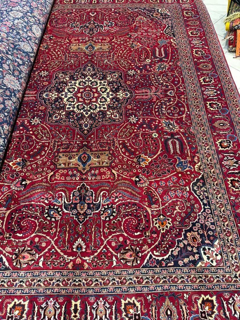 فرش دستبافت 9متری افشان مشهد رنگ گیاهی دانه/اقساطی