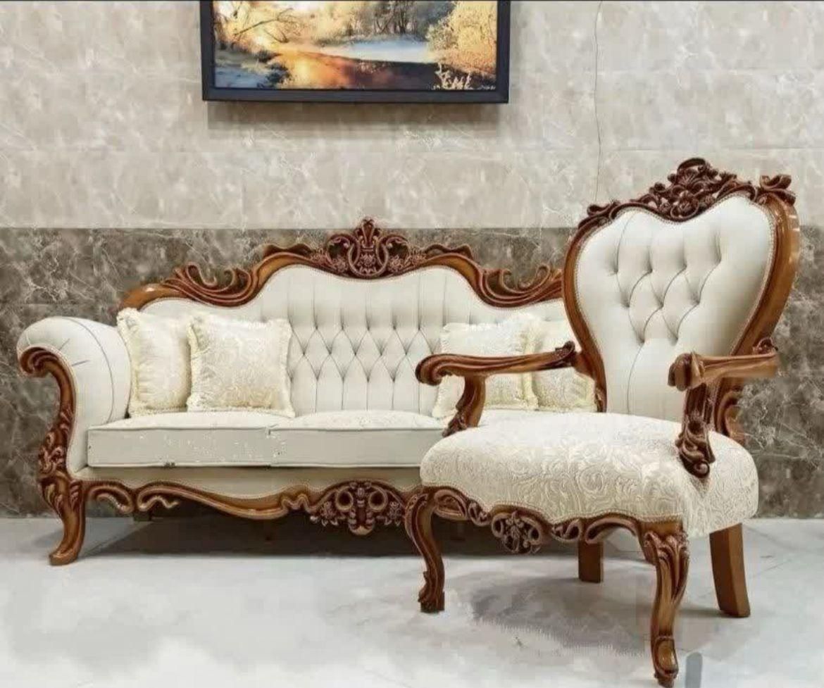 مبل استیل سلطنتی افسون 7 و 9 نفره چوبی