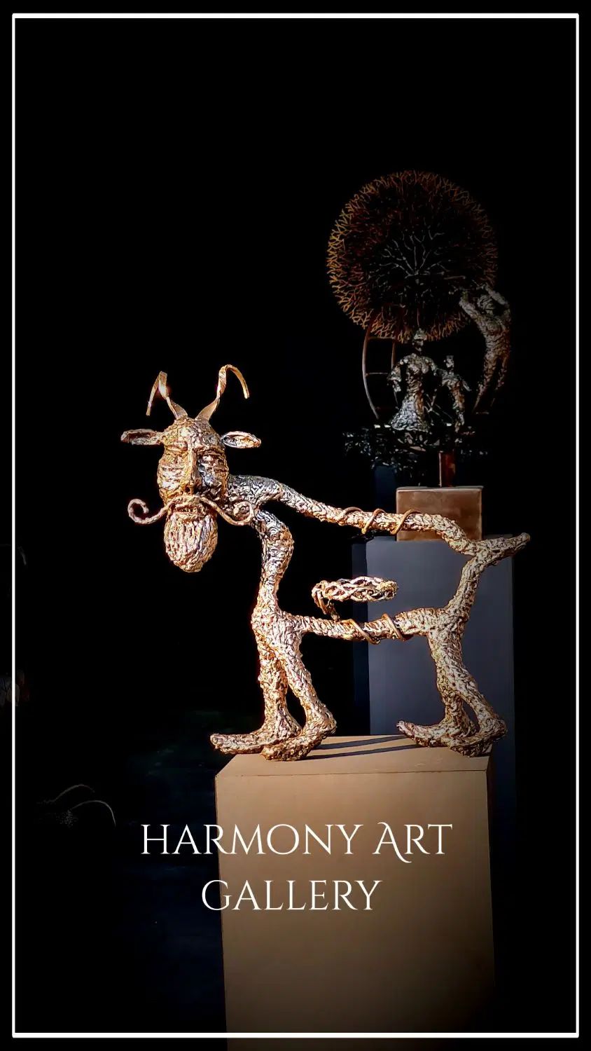 مجسمه فلزی بزکوهی جای شمعی