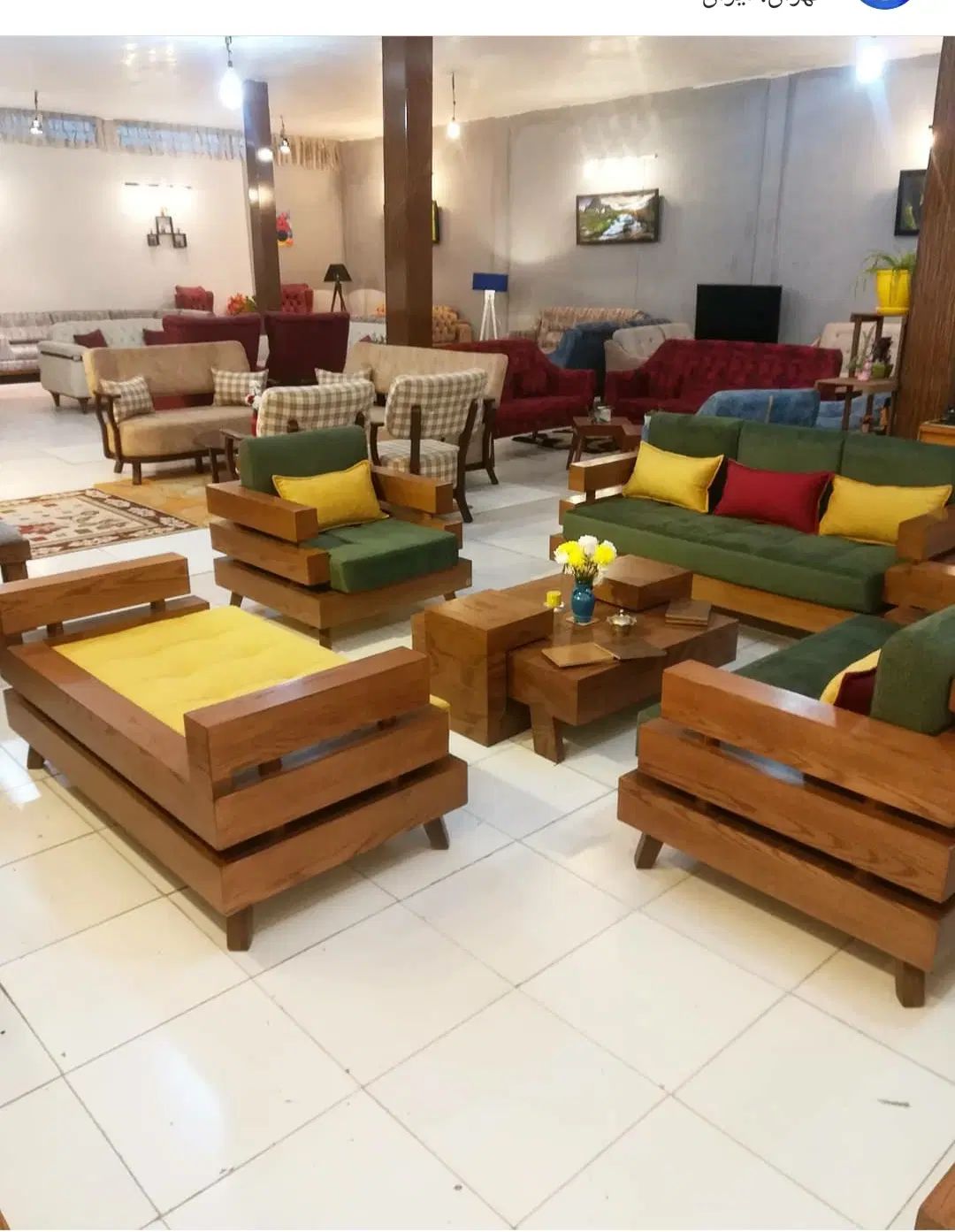 مبل آلو مبله دو طرف دسته لمون