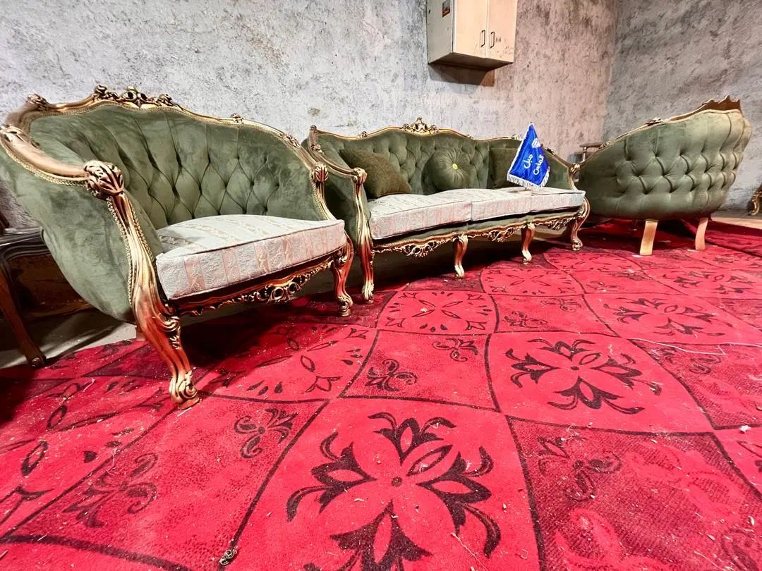 مبل زمرد لگنی فرانسوی کم جا فوم سرد اقساطی کد88855