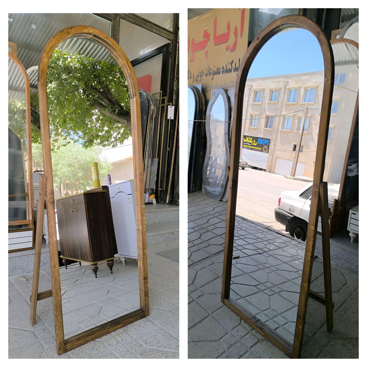 آینه قدی با فریم چوب روس