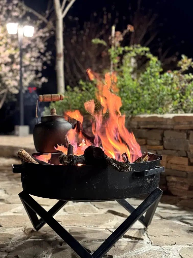 آتشدان با صفحه گریل پایه هندسی