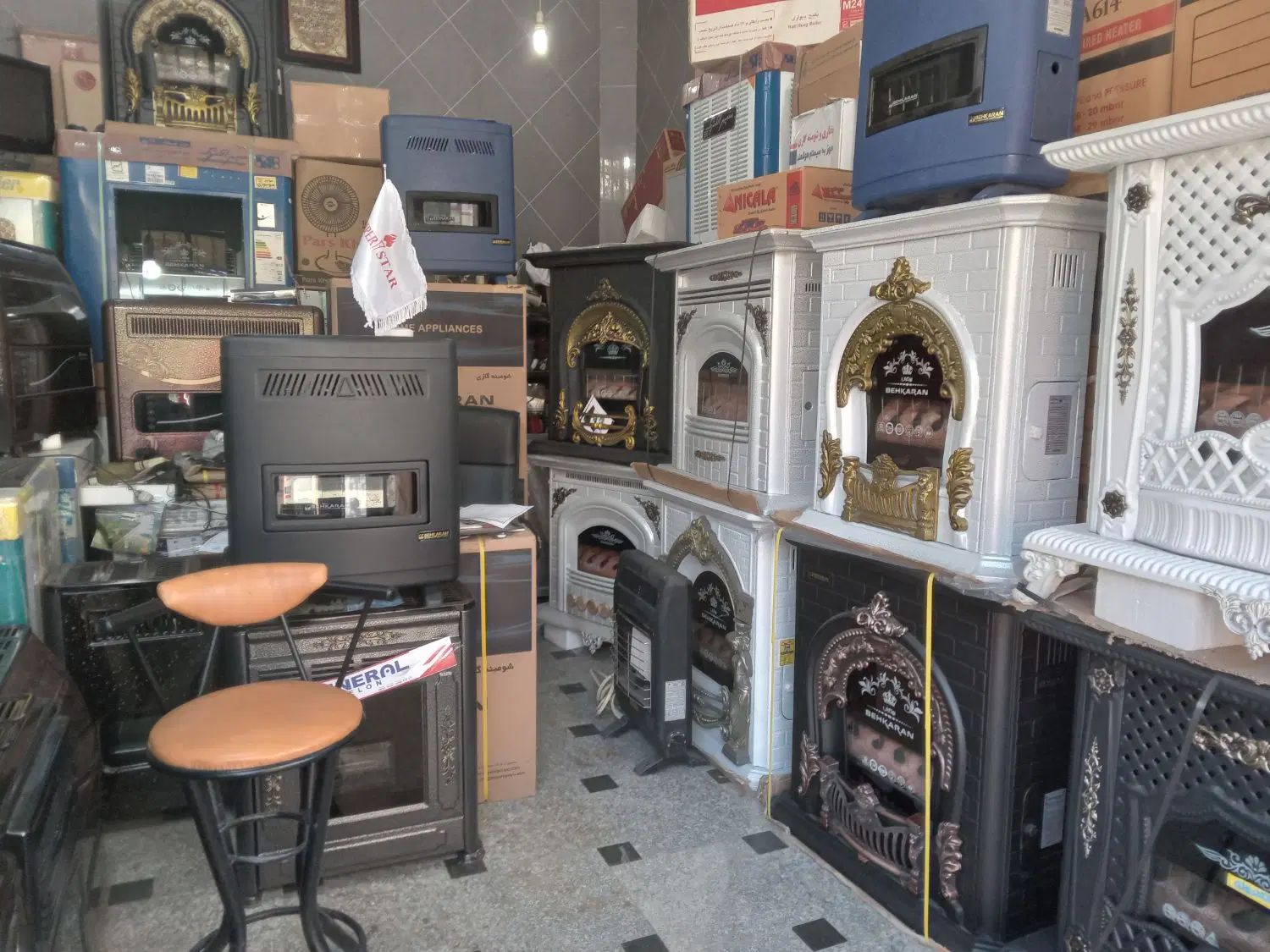 بخاری وشومینه گازی کوچک و بزرگ (گارانتی رایگان)